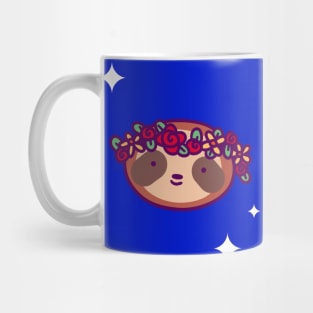 "Thinking of You" Flower Crown Sloth Face Mug